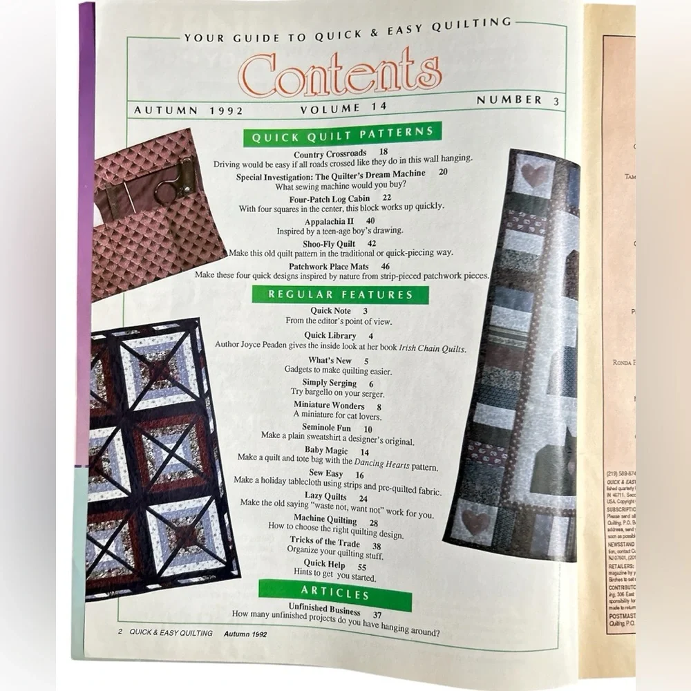 Vintage Quilting Magazine Collection Lot of Three 1990s Patterns